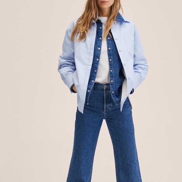 MANGO Oversized Cotton Overshirt With Side‎ Pockets - Picture 1 of 7